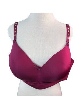 *Torrid Dream Push Up Bra Womens Size 50B Berry Plum Studded Wireless Smooth Cup